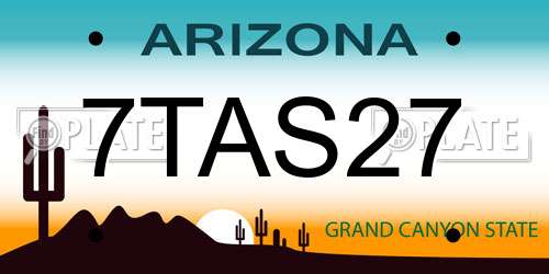 7TAS27 Arizona License Plate