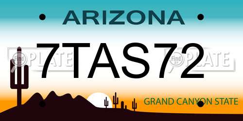 7TAS72 Arizona License Plate