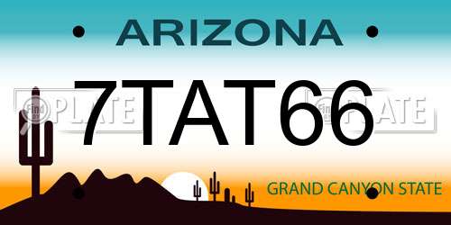 7TAT66 Arizona License Plate
