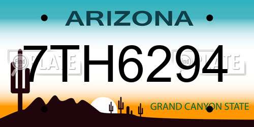 7TH6294 Arizona License Plate
