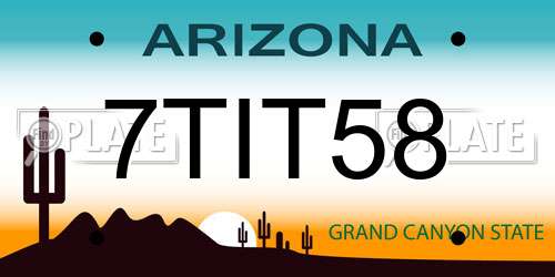 7TIT58 Arizona License Plate