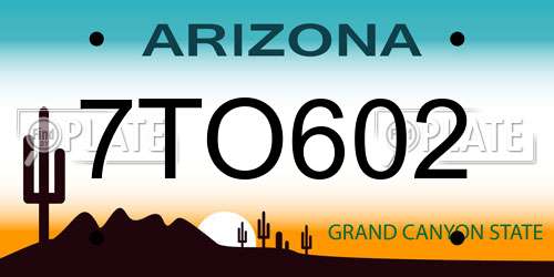 7TO602 Arizona License Plate