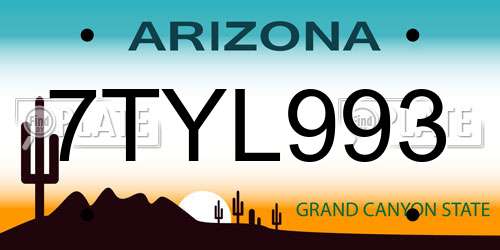 7TYL993 Arizona License Plate