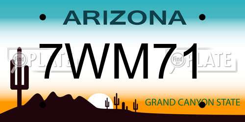 7WM71 Arizona License Plate
