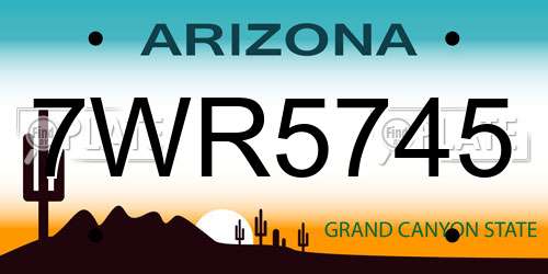 7WR5745 Arizona License Plate