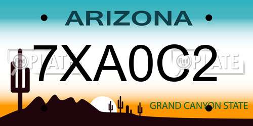 7XA0C2 Arizona License Plate