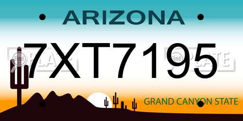 7XT7195 Arizona License Plate