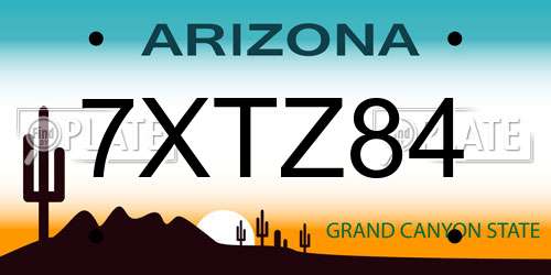 7XTZ84 Arizona License Plate