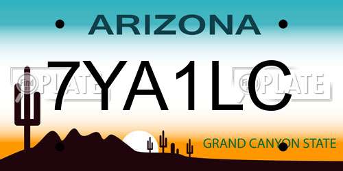 7YA1LC Arizona License Plate