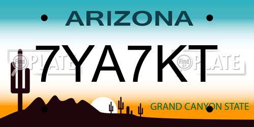 7YA7KT Arizona License Plate