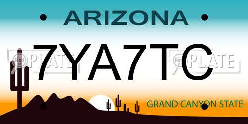 7YA7TC Arizona License Plate
