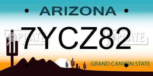 7YCZ82 Arizona License Plate