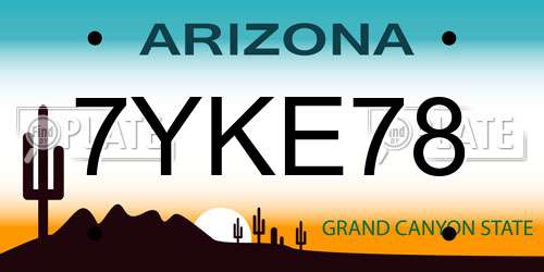 7YKE78 Arizona License Plate