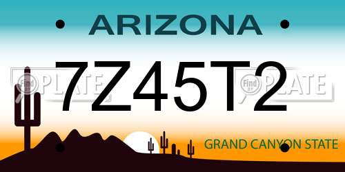 7Z45T2 Arizona License Plate
