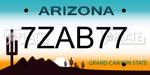 7ZAB77 Arizona License Plate