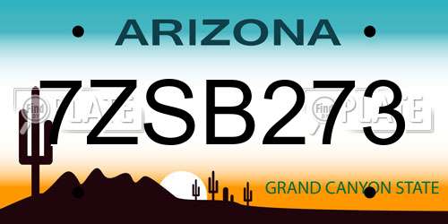 7ZSB273 Arizona License Plate