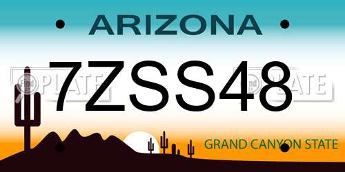 7ZSS48 Arizona License Plate