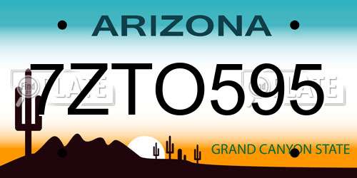 7ZTO595 Arizona License Plate