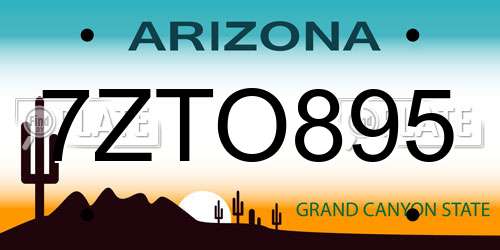 7ZTO895 Arizona License Plate
