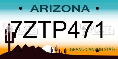 7ZTP471 Arizona License Plate