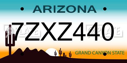 7ZXZ440 Arizona License Plate