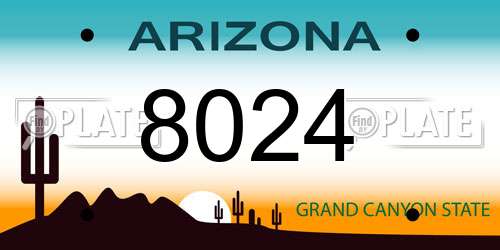 8024 Arizona License Plate