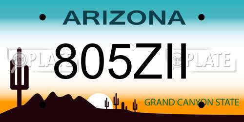 805ZII Arizona License Plate