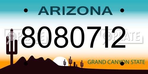 80807I2 Arizona License Plate
