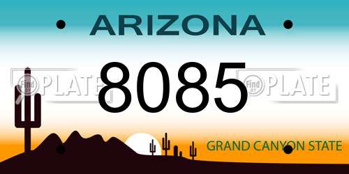 8085 Arizona License Plate