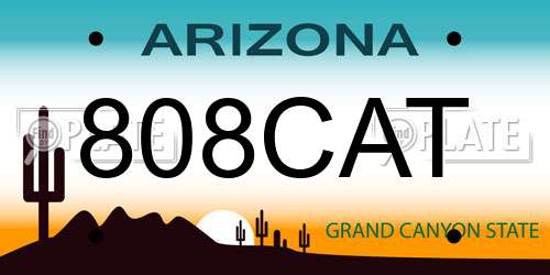 808CAT Arizona License Plate