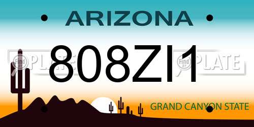 808ZI1 Arizona License Plate