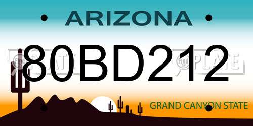80BD212 Arizona License Plate