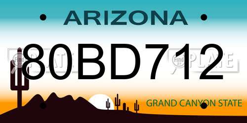 80BD712 Arizona License Plate