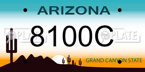 8100C Arizona License Plate