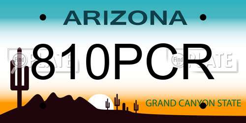 810PCR Arizona License Plate