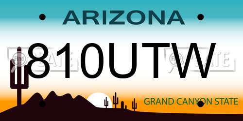810UTW Arizona License Plate