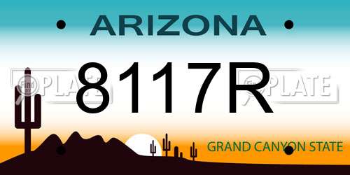 8117R Arizona License Plate