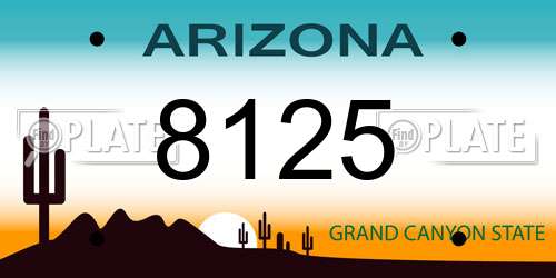 8125 Arizona License Plate
