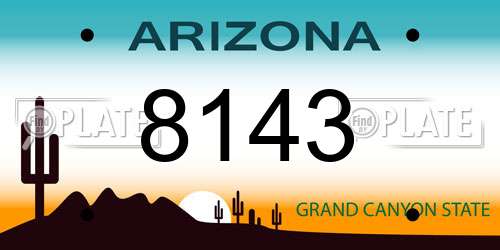 8143 Arizona License Plate