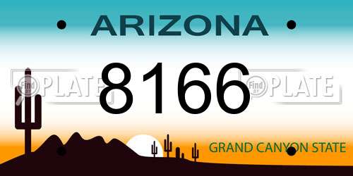 8166 Arizona License Plate