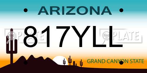 817YLL Arizona License Plate