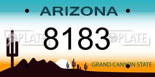 8183 Arizona License Plate