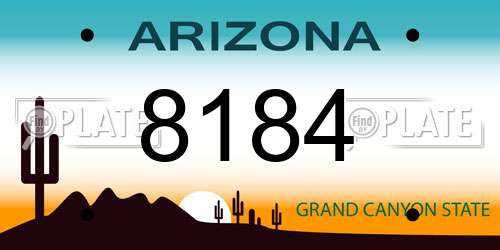 8184 Arizona License Plate