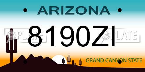 8190ZI Arizona License Plate