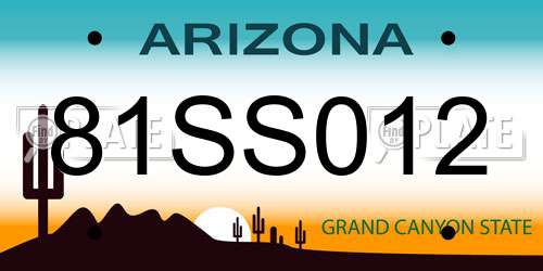 81SS012 Arizona License Plate