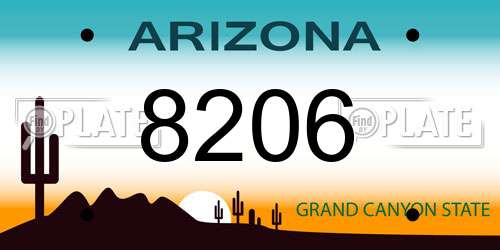 8206 Arizona License Plate