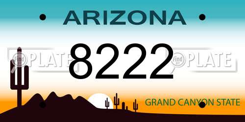 8222 Arizona License Plate