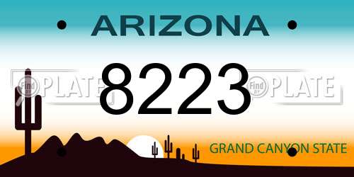 8223 Arizona License Plate