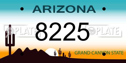 8225 Arizona License Plate