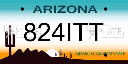 824ITT Arizona License Plate